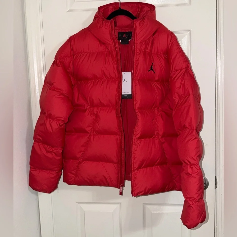 Nike Air Jordan Brooklyn Therma-FIT Red Puffer Jacket Men Size S